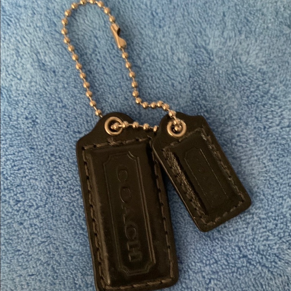 Coach Black Leather Keychain